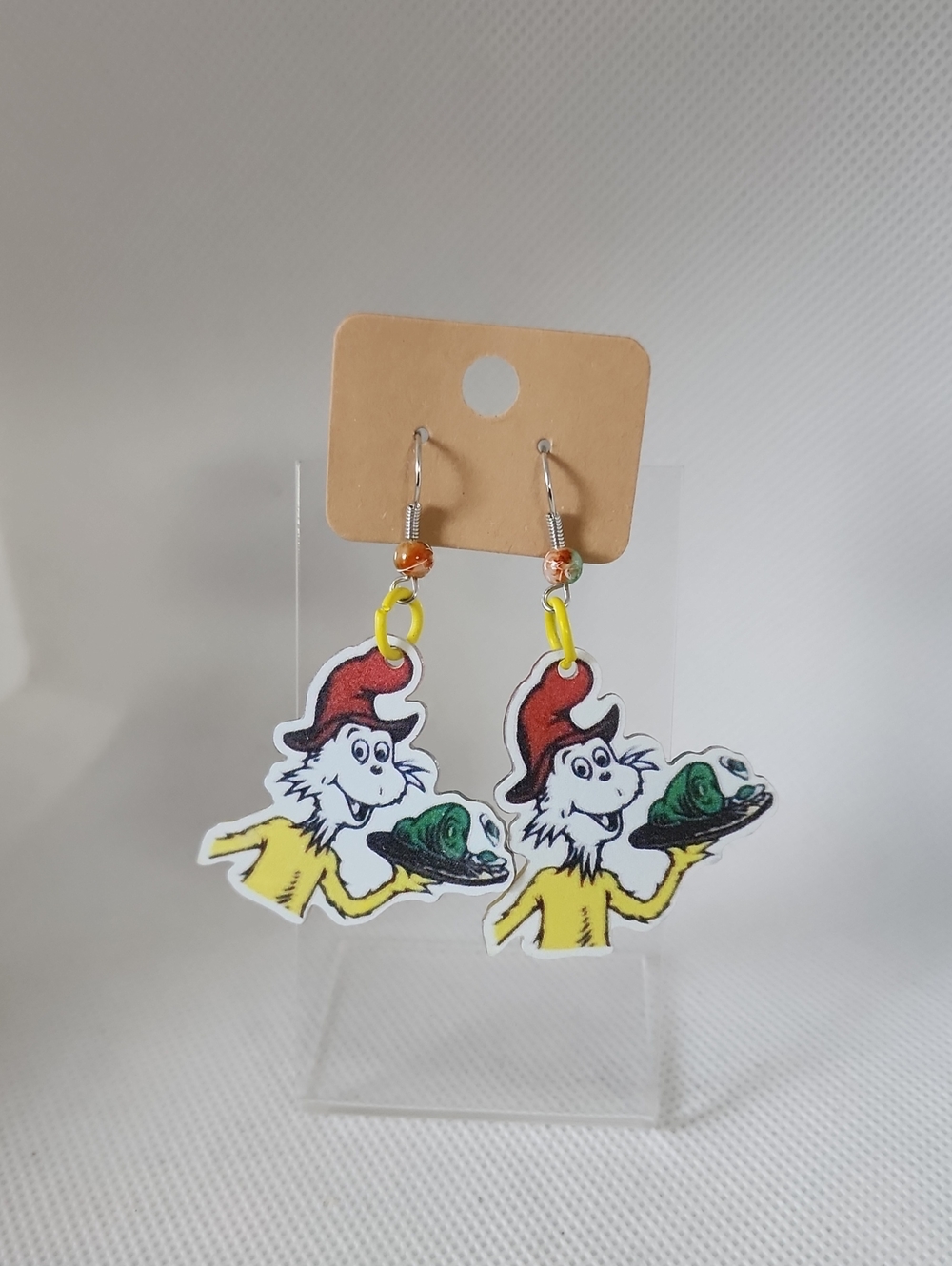 Cat in the Hat Earrings - Green Eggs And Ham